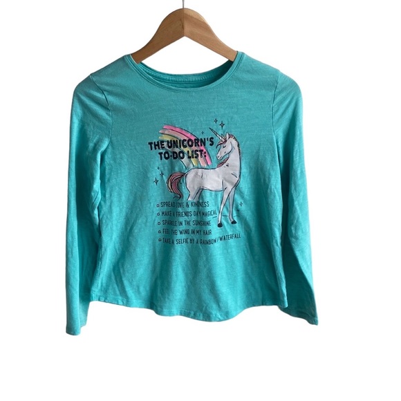 Other - Girls unicorn long sleeve tee shirt size 10/12